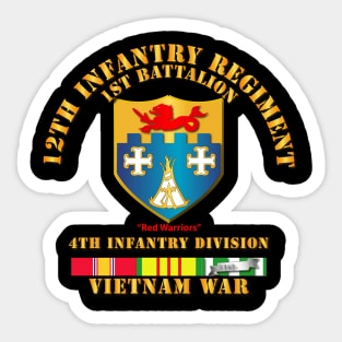 1st Bn 12th Inf w VN Svc Ribbons Sticker
